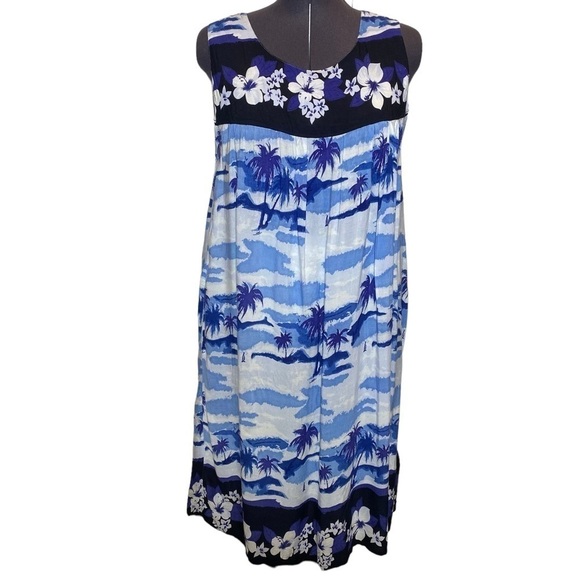 Metropolitan women's Plus size 2X Tropical Hawaiian sundress sleeveless dress - Picture 1 of 7